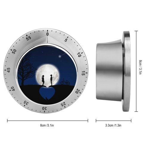 yanfind Timer Love  Couple Heart Bicycle Tree Cat  Silhouette 60 Minutes Mechanical Visual Timer