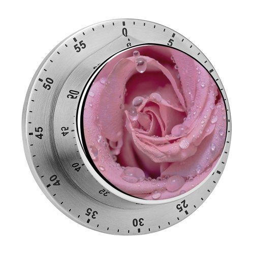 yanfind Timer Flowers Rose Droplets Closeup Bloom Baby 60 Minutes Mechanical Visual Timer