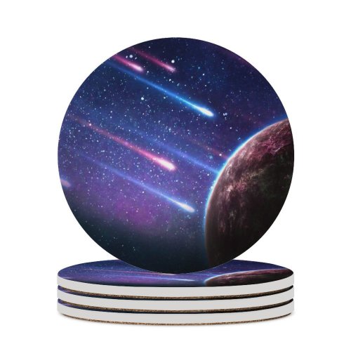 yanfind Ceramic Coasters (round) Space Planet Comet Galaxy Asteroids Colorful Family Game Intellectual Educational Game Jigsaw Puzzle Toy Set