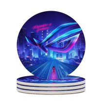 yanfind Ceramic Coasters (round) Technology Republic Gamers ASUS ROG Cityscape Neon Family Game Intellectual Educational Game Jigsaw Puzzle Toy Set