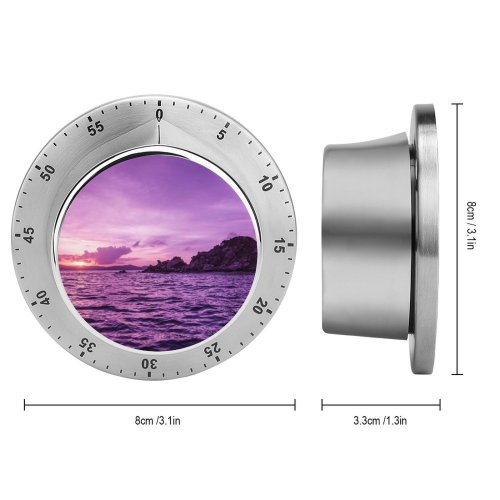 yanfind Timer British Virgin Islands Purple Sky  Sunset Seascape Tropical 60 Minutes Mechanical Visual Timer