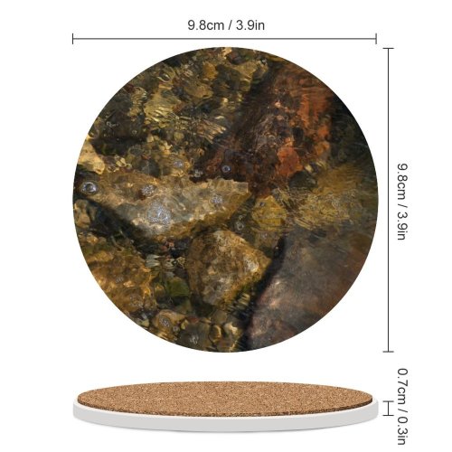 yanfind Ceramic Coasters (round) Wave  Sea Beach Stone Stones Abstract Bubble Bubbles Wall Refraction Light Family Game Intellectual Educational Game Jigsaw Puzzle Toy Set