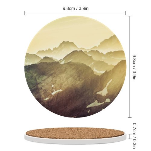 yanfind Ceramic Coasters (round) Trey Ratcliff Southern Alps Zealand Aerial  Peak Glacial Snow Family Game Intellectual Educational Game Jigsaw Puzzle Toy Set