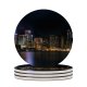 yanfind Ceramic Coasters (round) Hong Kong City Cityscape Architecture Skyscrapers Nightlife Ferris Wheel Lights River Reflection Family Game Intellectual Educational Game Jigsaw Puzzle Toy Set