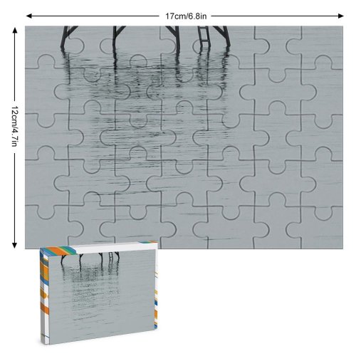 yanfind Picture Puzzle  Lake Silence Calm Bird Reflection Shorebird Beak Wildlife Sea Family Game Intellectual Educational Game Jigsaw Puzzle Toy Set