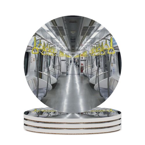 yanfind Ceramic Coasters (round) Terminal Images Train Station Quiet Empty  Urban Free Subway Pictures Street Family Game Intellectual Educational Game Jigsaw Puzzle Toy Set