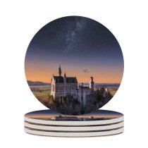 yanfind Ceramic Coasters (round) Massimiliano Morosinotto Neuschwanstein Castle Landscape Starry Sky Ancient Architecture Astronomy  Outer Family Game Intellectual Educational Game Jigsaw Puzzle Toy Set