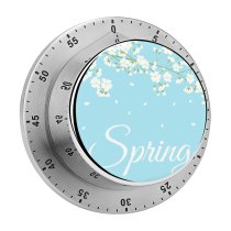 yanfind Timer Blooming  Sakura Cherry Border Beauty Garden Sky Japanese Flower Design Art 60 Minutes Mechanical Visual Timer