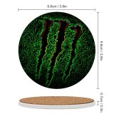 yanfind Ceramic Coasters (round) Green Claws on Black Background Family Game Intellectual Educational Game Jigsaw Puzzle Toy Set