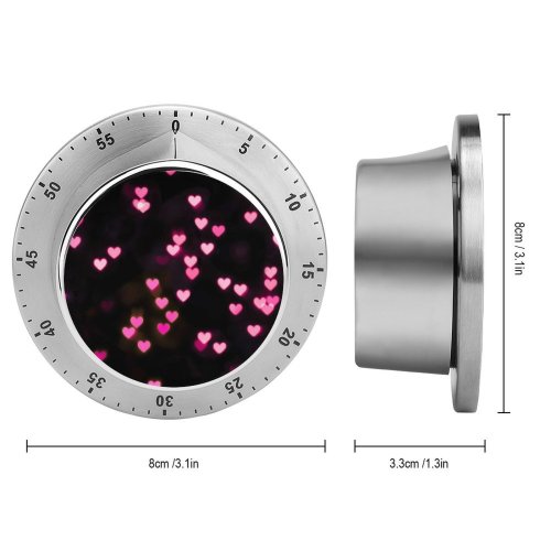 yanfind Timer Black Dark Love Hearts Bokeh Glowing Lights Vibrant Blurred Heart 60 Minutes Mechanical Visual Timer