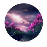 yanfind Ceramic Coasters (round) Flowers Flowers Path Thunderstorm Dark Sky Family Game Intellectual Educational Game Jigsaw Puzzle Toy Set