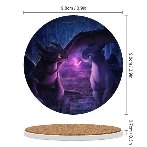 yanfind Ceramic Coasters (round) VanillaGhosties Graphics CGI Night Fury Light Fury How Train Your Family Game Intellectual Educational Game Jigsaw Puzzle Toy Set