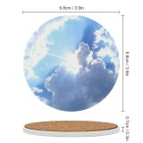 yanfind Ceramic Coasters (round)  Cloud Clouds Sky Sunny Sunshine Cloudy Fluffy Natural Daytime Cumulus Sunlight Family Game Intellectual Educational Game Jigsaw Puzzle Toy Set