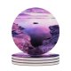 yanfind Ceramic Coasters (round) Visar Neziri Sunset Scenery Rocks Lake Purple Sky Family Game Intellectual Educational Game Jigsaw Puzzle Toy Set