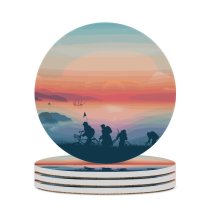 yanfind Ceramic Coasters (round) Coyle Lifestyle Goonies Morning Sunrise Silhouette Minimal Art Landscape Panorama Family Game Intellectual Educational Game Jigsaw Puzzle Toy Set