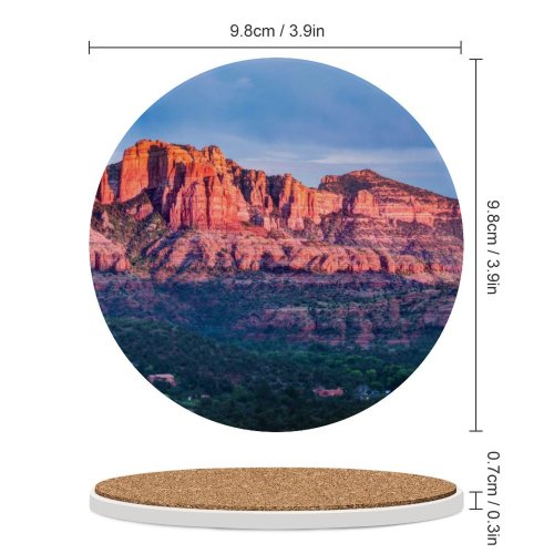 yanfind Ceramic Coasters (round) Trey Ratcliff Sedona Rocks Valley  Range Sunset Sky Trees Landscape Family Game Intellectual Educational Game Jigsaw Puzzle Toy Set