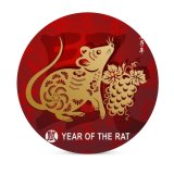 yanfind Ceramic Coasters (round)  Chinese Grape Script Zodiac Papercutting Stamp Plant Mouse Year Craft Flower Family Game Intellectual Educational Game Jigsaw Puzzle Toy Set