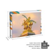 yanfind Picture Puzzle Sunset Colorful Sky Gold Clouds Horse  Muse Statue Sunrise Golden Pastel Family Game Intellectual Educational Game Jigsaw Puzzle Toy Set