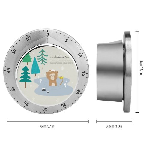 yanfind Timer Abstract  Monkey Macaque  Wintertime Funny Snow Chimpanzee Pool  Japan 60 Minutes Mechanical Visual Timer