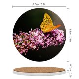 yanfind Ceramic Coasters (round) Flowers Fritillaries Butterfly Flowers Selective Focus  Closeup Family Game Intellectual Educational Game Jigsaw Puzzle Toy Set