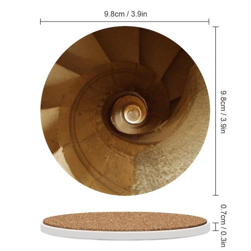yanfind Ceramic Coasters (round) Staircase Spiral Portugal Stone Art Church Stairs Ceiling Architecture Wood Family Game Intellectual Educational Game Jigsaw Puzzle Toy Set