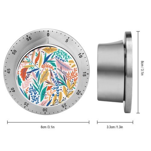 yanfind Timer Stylized Humidity Africa Pile Colorful Poisonous Sea Ornament Seamless  Summer Paradise 60 Minutes Mechanical Visual Timer
