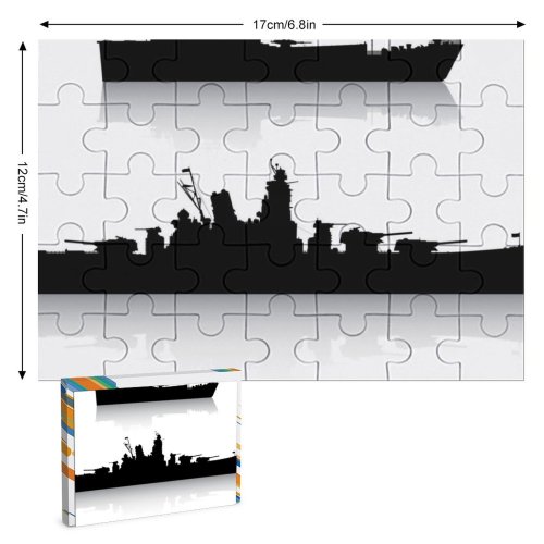 yanfind Picture Puzzle Battle Frigate Isolated Ship Warship Nautical USA Battleship Navy Vessel Silhouette Family Game Intellectual Educational Game Jigsaw Puzzle Toy Set