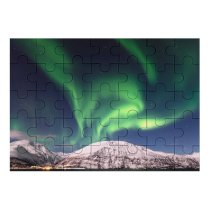 yanfind Picture Puzzle Northern Lights Mountains Snow Covered Landscape Astronomy  Night Sky Scenery Family Game Intellectual Educational Game Jigsaw Puzzle Toy Set