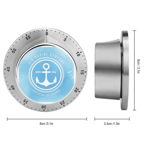 yanfind Timer Yacht Summer Adventure Stamp Sea Ship Watercolor Sailing Linocut Beach Anchor Cruise 60 Minutes Mechanical Visual Timer