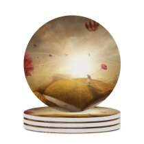 yanfind Ceramic Coasters (round) Comfreak Fantasy Purple Tree Autumn Girl Dream Sunlight Family Game Intellectual Educational Game Jigsaw Puzzle Toy Set
