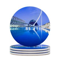 yanfind Ceramic Coasters (round) William Warby City Sciences Valencia Spain Hour Reflection Lights Dusk Family Game Intellectual Educational Game Jigsaw Puzzle Toy Set
