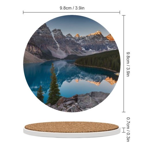 yanfind Ceramic Coasters (round) Sven Muller Moraine Lake Landscape Sunrise Mountains Family Game Intellectual Educational Game Jigsaw Puzzle Toy Set