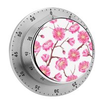 yanfind Timer Blooming  Bloom Sakura Cherry Beauty Wedding Garden East Ornament Seamless Fabric 60 Minutes Mechanical Visual Timer