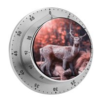 yanfind Timer Comfreak Lion Deer Hirsch  Wild Big Cat Carnivore Fantasy Cute 60 Minutes Mechanical Visual Timer
