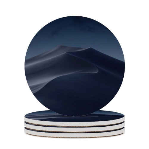 yanfind Ceramic Coasters (round) MacOS Mojave Sand Dunes Mojave Desert California Night Dark Family Game Intellectual Educational Game Jigsaw Puzzle Toy Set