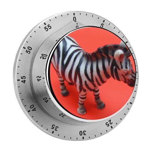 yanfind Timer Toy Zebra Vertebrate Figure Wildlife Terrestrial Snout Mane Quagga 60 Minutes Mechanical Visual Timer