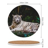 yanfind Ceramic Coasters (round) Smit Patel  Forest Leaves Dark Big Cat  Wildlife Greenery Family Game Intellectual Educational Game Jigsaw Puzzle Toy Set