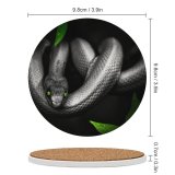 yanfind Ceramic Coasters (round) Dark Snake Reptile Eyes Jungle Family Game Intellectual Educational Game Jigsaw Puzzle Toy Set