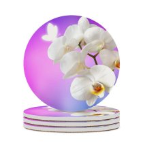 yanfind Ceramic Coasters (round) Flowers Orchid Flowers Orchids Family Game Intellectual Educational Game Jigsaw Puzzle Toy Set