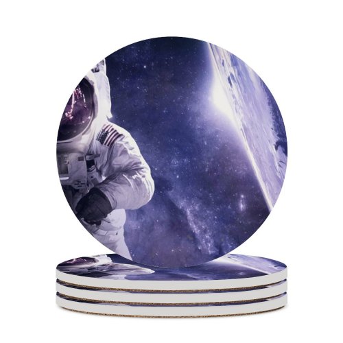 yanfind Ceramic Coasters (round) Space Astronaut Plane Astronomy USA NASA Family Game Intellectual Educational Game Jigsaw Puzzle Toy Set