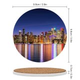 yanfind Ceramic Coasters (round) Harrison Haines Toronto Skyscrapers  Cityscape Night Lights Waterfront Dusk Reflections Architecture Family Game Intellectual Educational Game Jigsaw Puzzle Toy Set