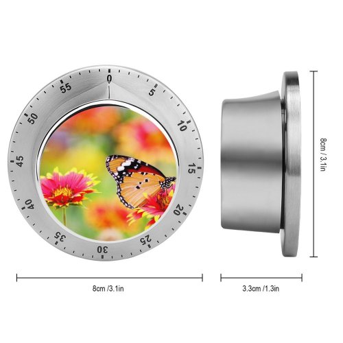 yanfind Timer Flowers Butterfly Pollen Flower Garden Bokeh Bloom 60 Minutes Mechanical Visual Timer