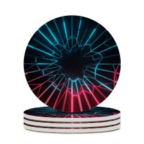 yanfind Ceramic Coasters (round) Abstract Electric Neon Colorful Dark Lighting Family Game Intellectual Educational Game Jigsaw Puzzle Toy Set
