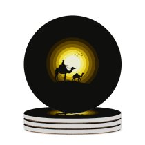 yanfind Ceramic Coasters (round) Suryapraveen Dark Minimal Camels  Silhouette Family Game Intellectual Educational Game Jigsaw Puzzle Toy Set