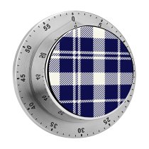yanfind Timer Seamless  Scottish Plaid Wool Fabric Navy Woven Checked Crisscross Indigenous Tradition 60 Minutes Mechanical Visual Timer