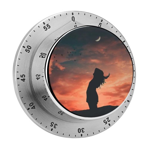 yanfind Timer Alexandro David Girl Silhouette Evening Sky   Dusk Mood 60 Minutes Mechanical Visual Timer