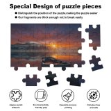yanfind Picture Puzzle Hmetosche Sunset Boat Lake Reflections Dawn Mountains Fog Trees Family Game Intellectual Educational Game Jigsaw Puzzle Toy Set