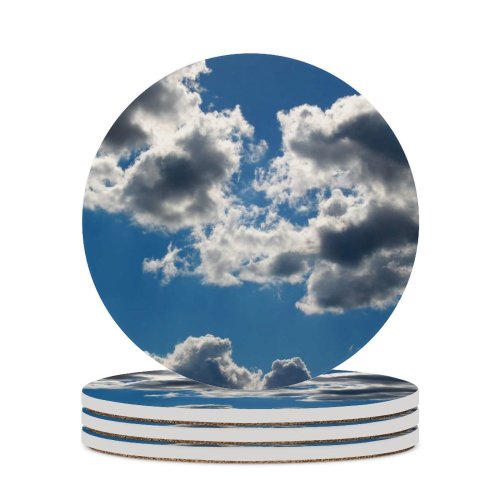 yanfind Ceramic Coasters (round) Summer Clouds Grey Sky Desktop Cloud Daytime Cumulus Atmosphere Meteorological Sunlight Azure Family Game Intellectual Educational Game Jigsaw Puzzle Toy Set