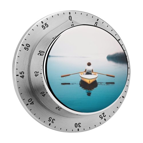 yanfind Timer Sky Rowboat Post Tree Sea Young Outdoors Casual Oar Mode Scenery Tranquil 60 Minutes Mechanical Visual Timer