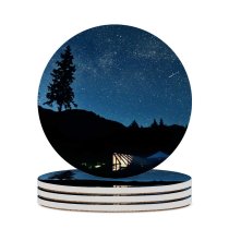 yanfind Ceramic Coasters (round) Golden Images Space Night Starry HQ Public Outer Camping Astronomy Sky Wallpapers Family Game Intellectual Educational Game Jigsaw Puzzle Toy Set